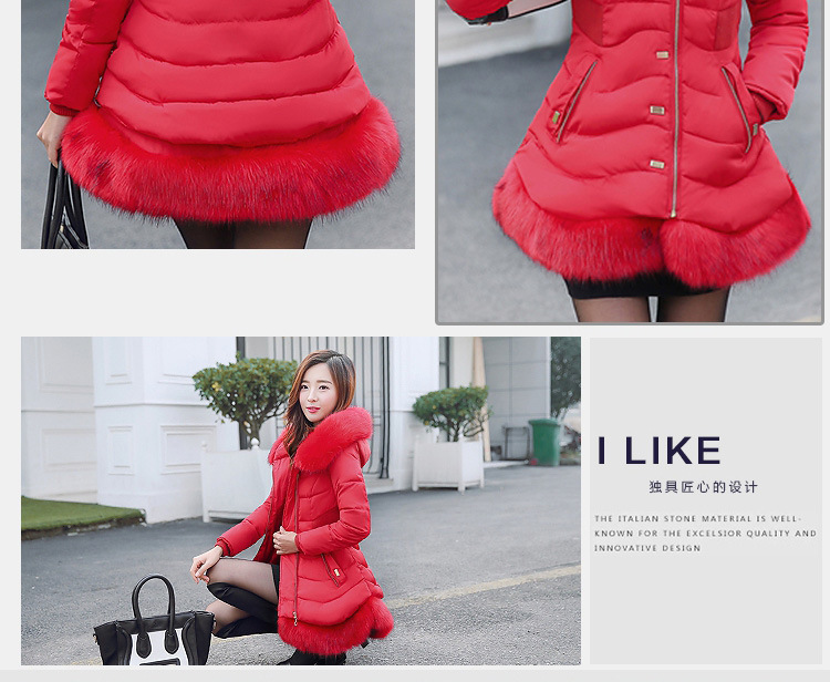 Cotton - padded \"women 's medium and long ladies slimming and thickening plus size down Cotton - padded jackets