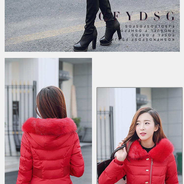Cotton - padded \"women 's medium and long ladies slimming and thickening plus size down Cotton - padded jackets