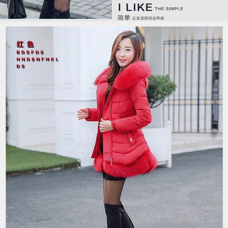 Cotton - padded \"women 's medium and long ladies slimming and thickening plus size down Cotton - padded jackets