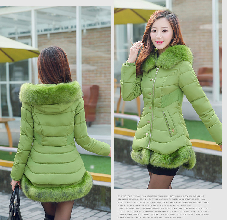 Cotton - padded \"women 's medium and long ladies slimming and thickening plus size down Cotton - padded jackets