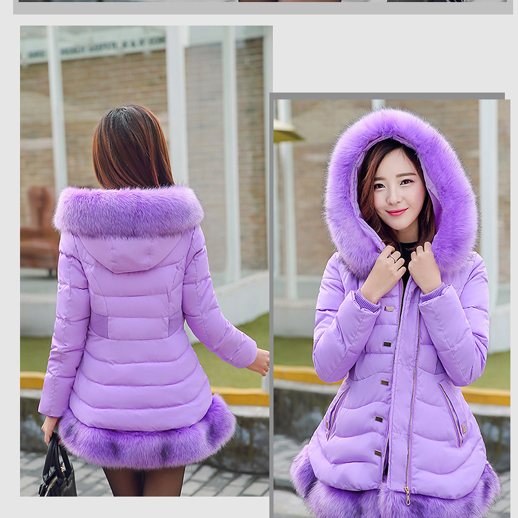 Cotton - padded \"women 's medium and long ladies slimming and thickening plus size down Cotton - padded jackets