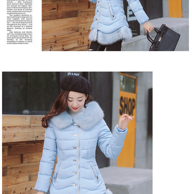 Cotton - padded \"women 's medium and long ladies slimming and thickening plus size down Cotton - padded jackets