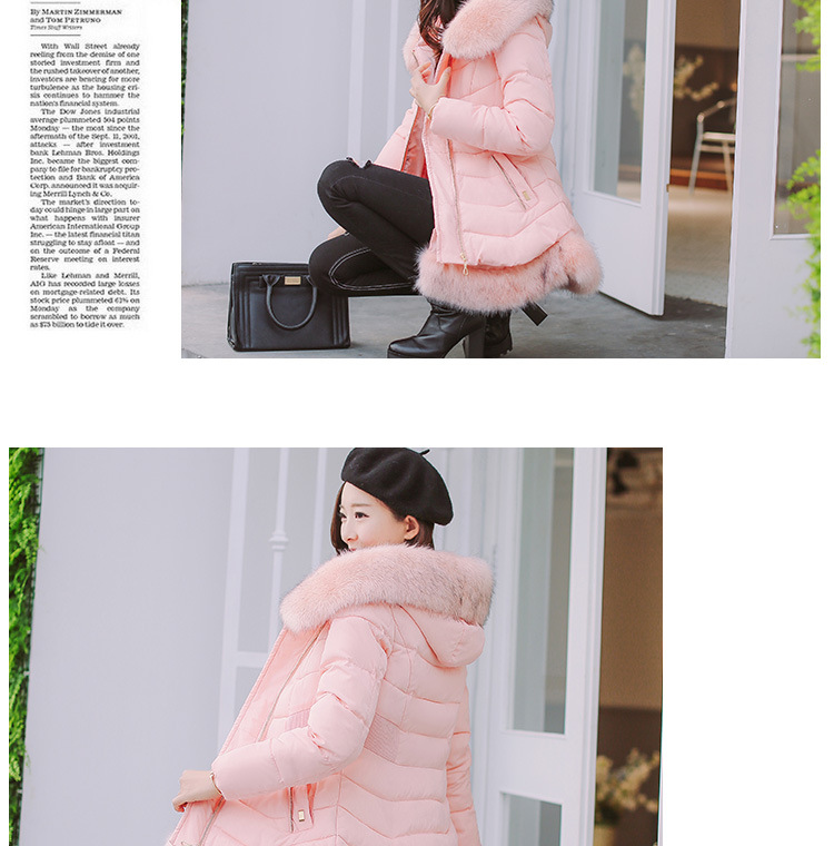 Cotton - padded \"women 's medium and long ladies slimming and thickening plus size down Cotton - padded jackets