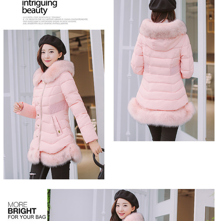 Cotton - padded \"women 's medium and long ladies slimming and thickening plus size down Cotton - padded jackets