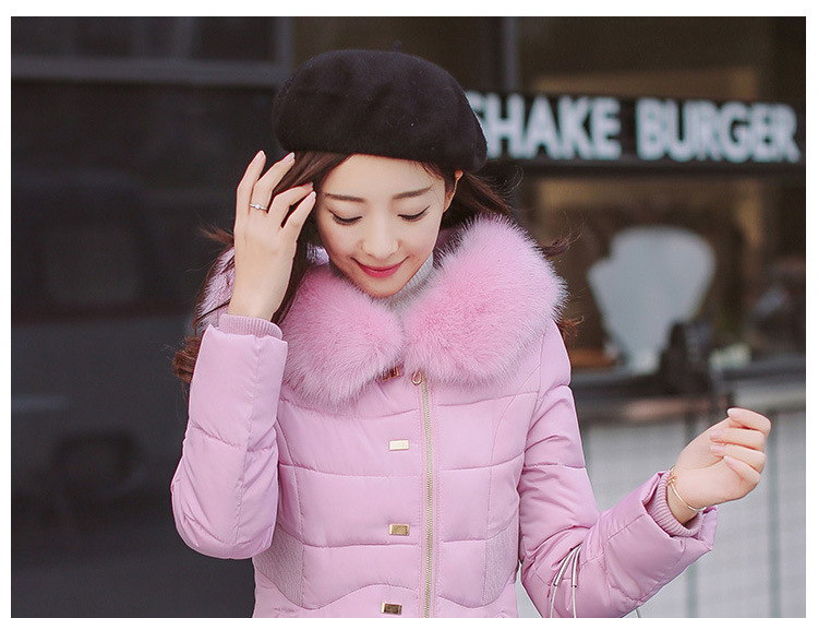 Cotton - padded \"women 's medium and long ladies slimming and thickening plus size down Cotton - padded jackets