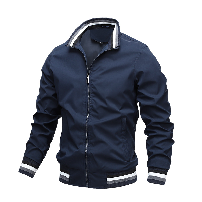 New Casual Jacket Men&#039;s Amazon Factory Direct Sales Spring and Autumn Sports Solid Color Jacket Men&#039;s Jackets