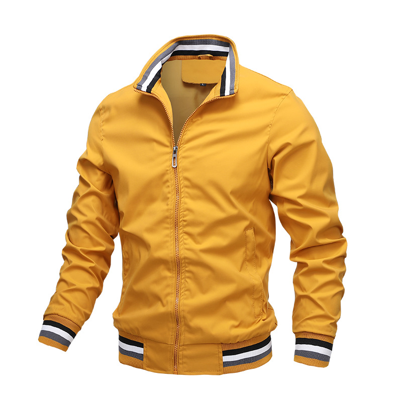 New Casual Jacket Men&#039;s Amazon Factory Direct Sales Spring and Autumn Sports Solid Color Jacket Men&#039;s Jackets