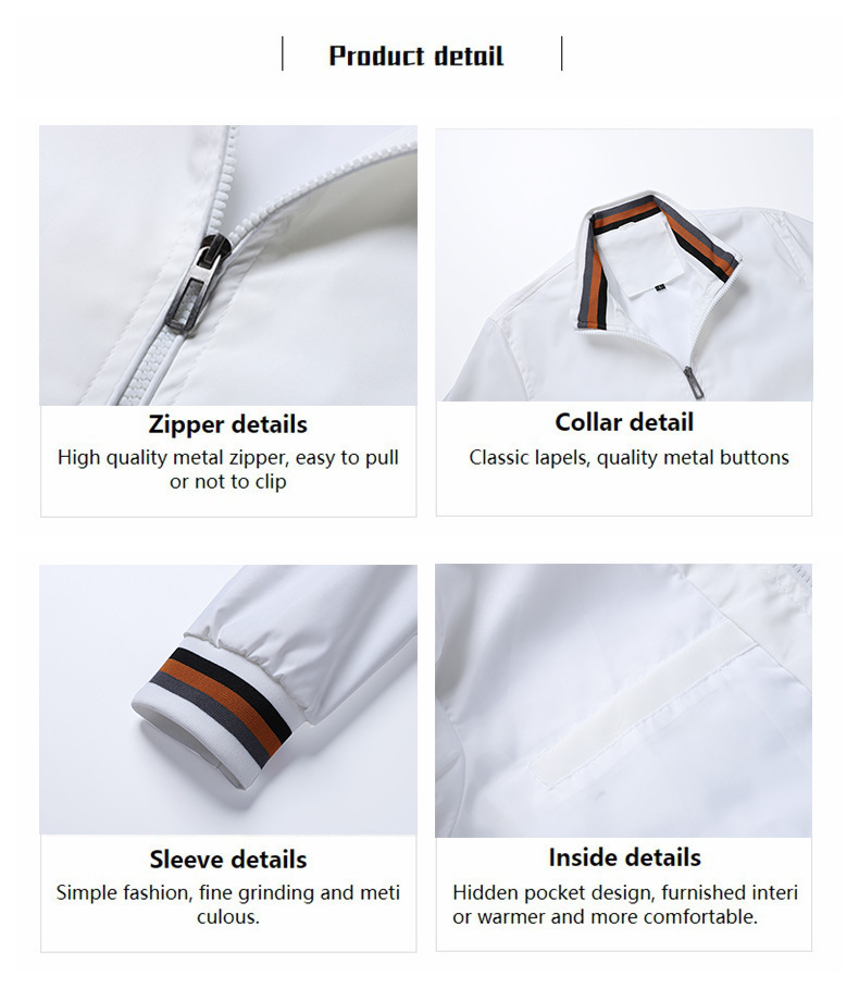 New Casual Jacket Men's Amazon Factory Direct Sales Spring and Autumn Sports Solid Color Jacket Men's Jackets