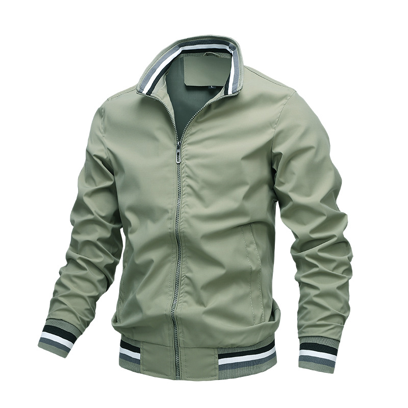 New Casual Jacket Men&#039;s Amazon Factory Direct Sales Spring and Autumn Sports Solid Color Jacket Men&#039;s Jackets