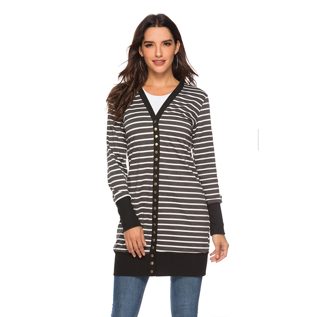 Amazon is selling mid-length, Button-down, striped Cardigan jackets for plus-size women