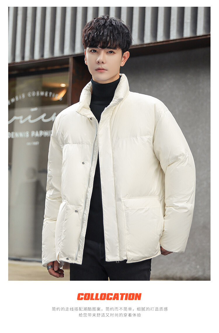 Men's 2021 New Korean Style Winter Men's Jackets Lapel Glossy Leisure Warm Men's Lightweight down Jacket Men's