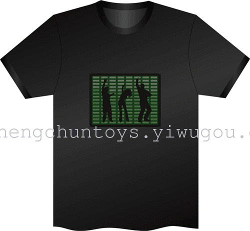 The music sound control flash flash light emitting clothes t-shirt t-shirt t-shirt dress cool disco bar The music sound control flash flash light emitting clothes t-shirt t-shirt t-shirt dress cool disco bar