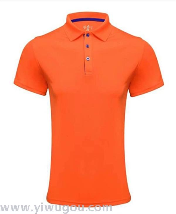 Men&#039;s summer short-sleeved T-shirt new solid color button collar collar shirt male cotton Korean POLO shirt