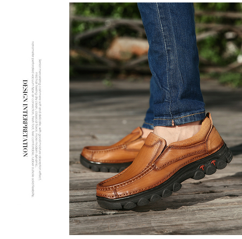 2022 Spring New Middle-Aged and Elderly Men's Shoes First Layer Cowhide Men's Casual Leather Shoes Outdoor Climbing Boots One Piece Dropshipping 2022 Spring New Middle-Aged and Elderly Men's Shoes First Layer Cowhide Men's Casual Leather Shoes Outdoor Climbing Boots One Piece Dropshipping