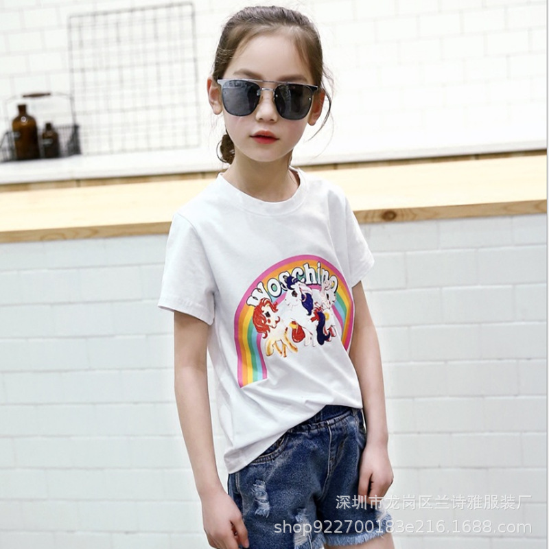 Ground Push Children's Clothing 1-5 Yuan Suitable for Running Rivers and Lakes Cheap Children's Clothing Short-Sleeved T-shirt Big Manufacturers First-Hand Supply Wholesale