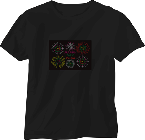 EL Flash t shirt light emitting t-shirt music voice-activated t-light clothes cold tablets