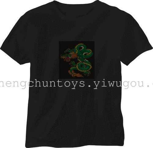 EL Flash t shirt light emitting t-shirt music voice-activated t-light clothes cold tablets
