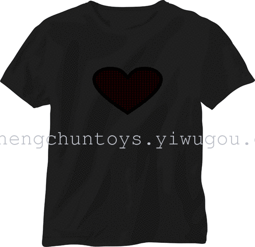 EL Flash t shirt light emitting t-shirt music voice-activated t-light clothes cold tablets