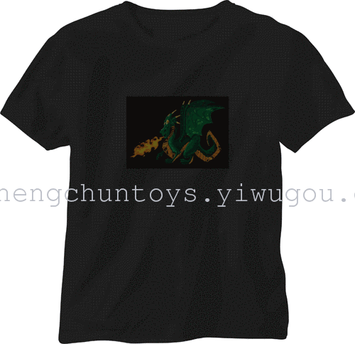 EL Flash t shirt light emitting t-shirt music voice-activated t-light clothes cold tablets