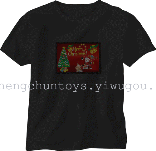 EL Flash t shirt light emitting t-shirt music voice-activated t-light clothes cold tablets