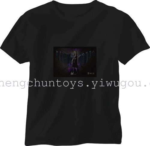 EL Flash t shirt light emitting t-shirt music voice-activated t-light clothes cold tablets