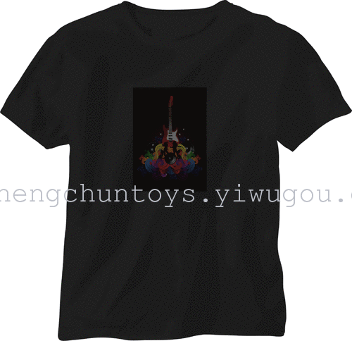 EL Flash t shirt light emitting t-shirt music voice-activated t-light clothes cold tablets