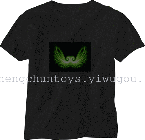 EL Flash t shirt light emitting t-shirt music voice-activated t-light clothes cold tablets