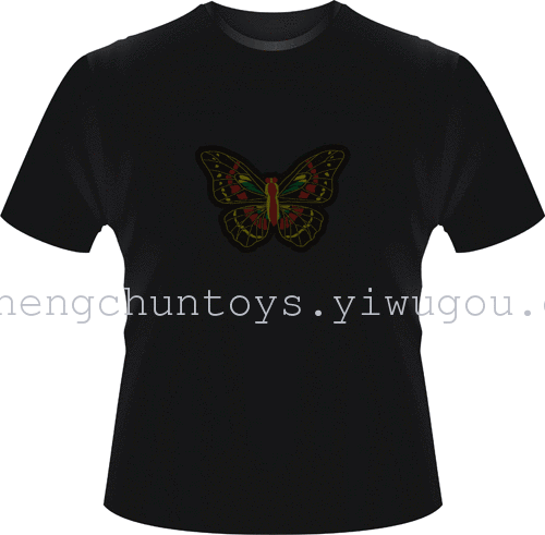 EL Flash t shirt light emitting t-shirt music voice-activated t-light clothes cold tablets