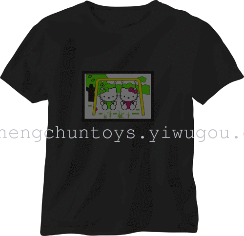 EL Flash t shirt light emitting t-shirt music voice-activated t-light clothes cold tablets