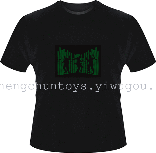 EL Flash t shirt light emitting t-shirt music voice-activated t-light clothes cold tablets