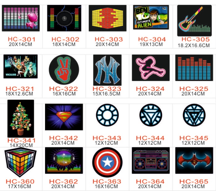 EL Flash t shirt light emitting t-shirt music voice-activated t-light clothes cold tablets