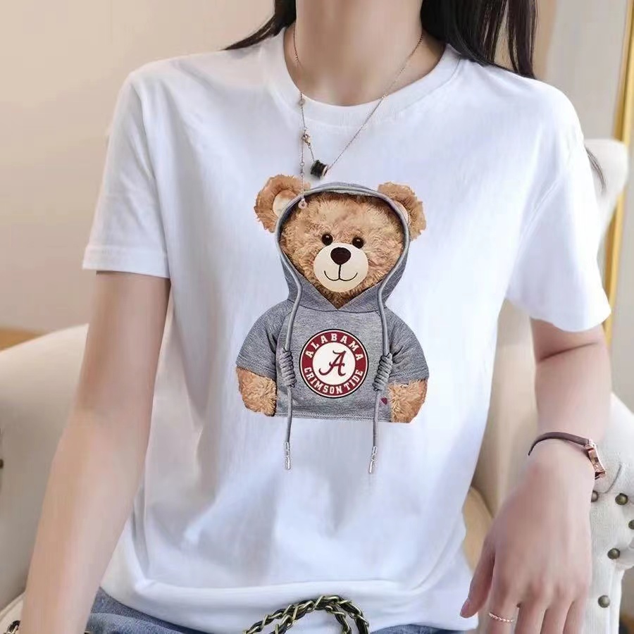 Summer Cartoon Short Sleeve T-shirt Women's Fashionable All-Match Loose Half Sleeve Student Top Ins Couple Half Sleeve