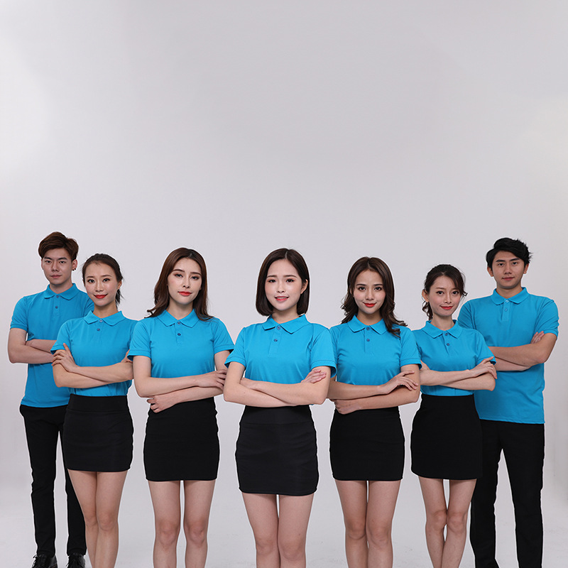 Jingdong Home appliance work clothes custom supermarket convenience store Huawei Tooling building materials Lapel Advertising shirt T-shirt Word Summer