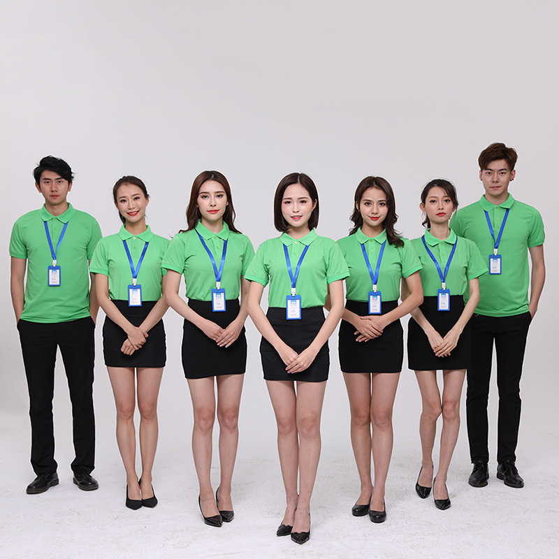 Jingdong Home appliance work clothes custom supermarket convenience store Huawei Tooling building materials Lapel Advertising shirt T-shirt Word Summer
