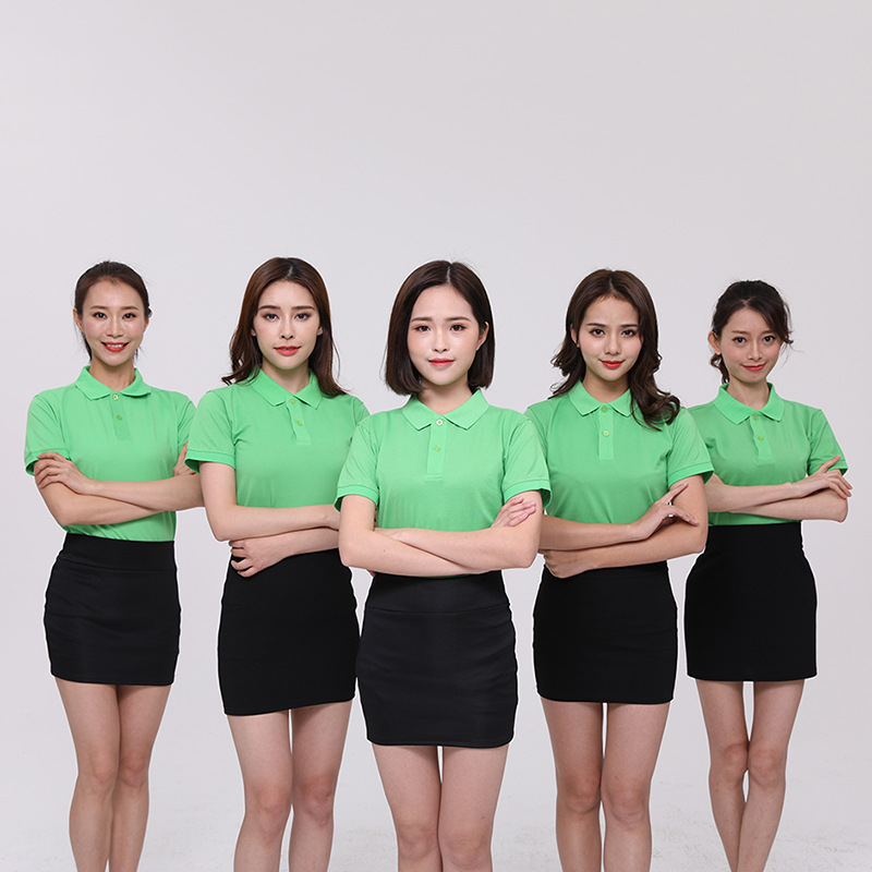 Jingdong Home appliance work clothes custom supermarket convenience store Huawei Tooling building materials Lapel Advertising shirt T-shirt Word Summer