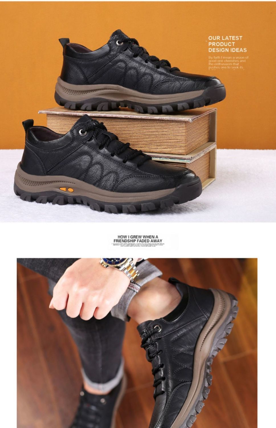 2021 Men's Shoes Spring and Autumn Breathable New Casual Leather Shoes Men's Comfort Trend Outdoor Sport Climbing Shoes Trendy Men's Shoes