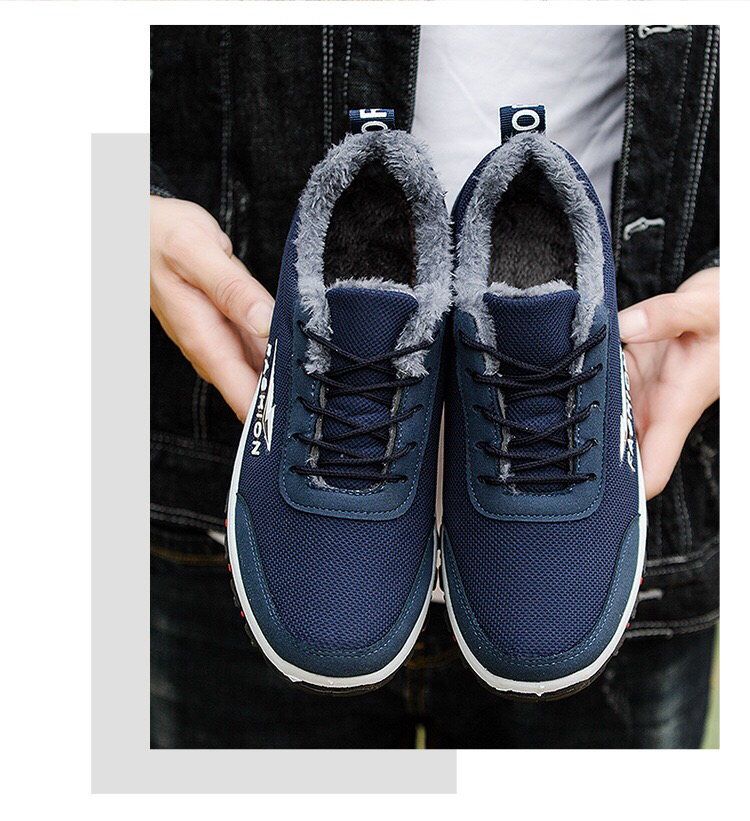 Winter Fleece-Lined Sneakers Men&#039;s Snow Boots Men&#039;s Warm Outdoor Climbing Boots Cotton Shoes Men&#039;s Light Running