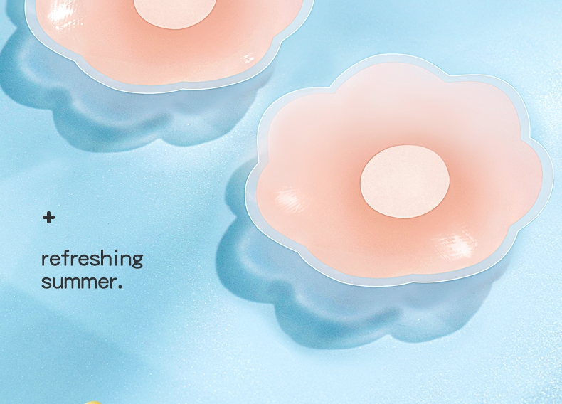Breast Stickers Anti-Bump Nipple Stickers Chest Stickers for Women's Wedding Dress Thin Large Chest Silicone Bra 