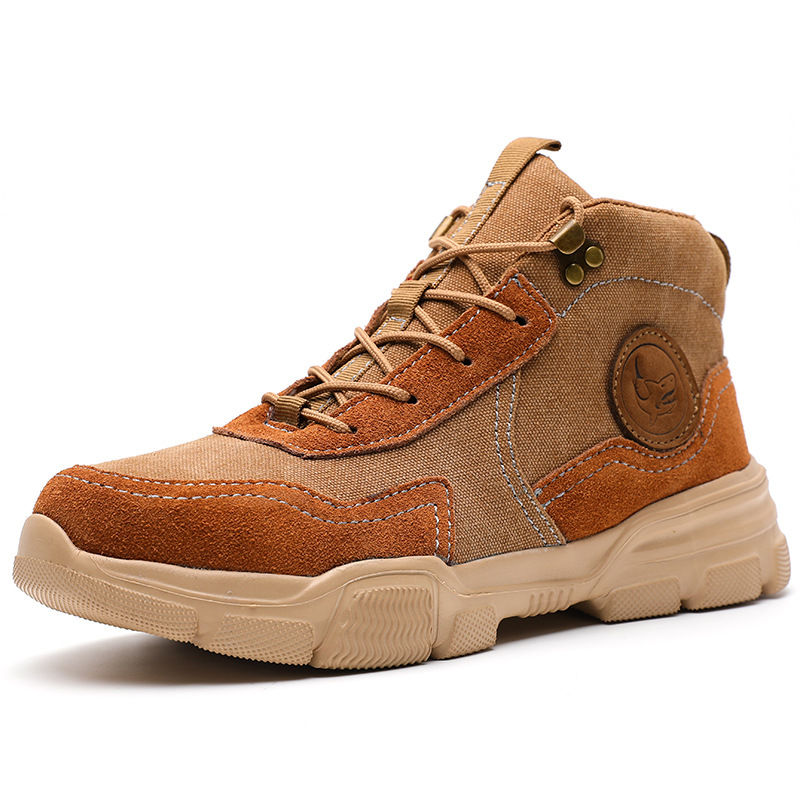 Cross-Border High Ankle Safety Shoes Attack Shield And Anti-Stab Steel Toe Cap Men &#039;S Soft And Comfortable Welder Protective Work Shoes