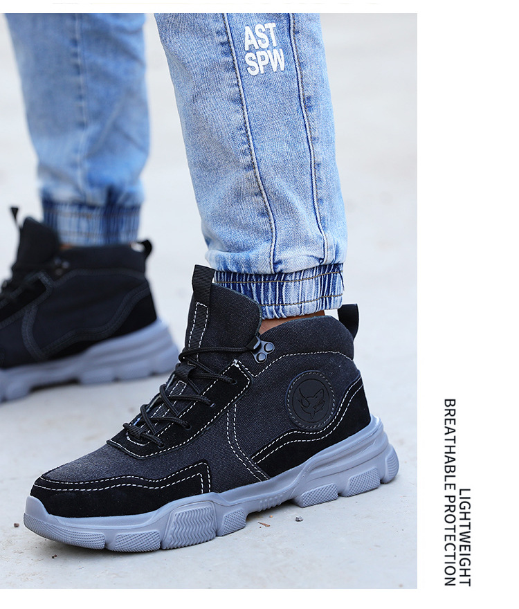Cross-Border High Ankle Safety Shoes Attack Shield And Anti-Stab Steel Toe Cap Men 'S Soft And Comfortable Welder Protective Work Shoes