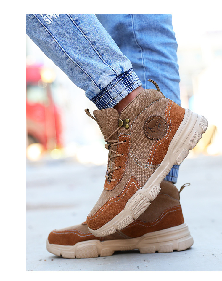 Cross-Border High Ankle Safety Shoes Attack Shield And Anti-Stab Steel Toe Cap Men 'S Soft And Comfortable Welder Protective Work Shoes