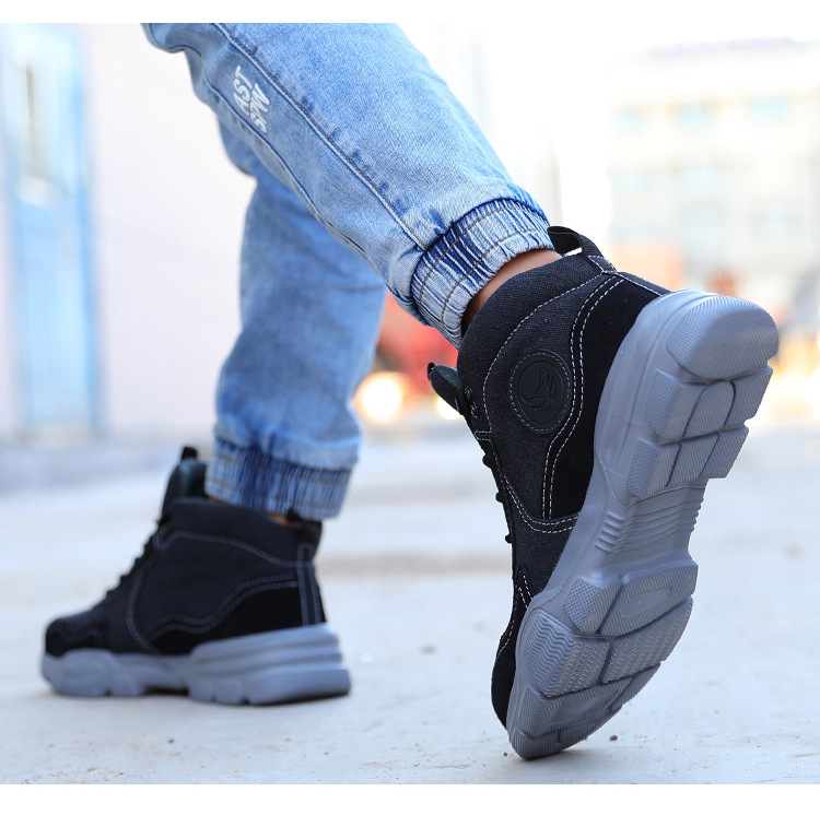 Cross-Border High Ankle Safety Shoes Attack Shield And Anti-Stab Steel Toe Cap Men 'S Soft And Comfortable Welder Protective Work Shoes