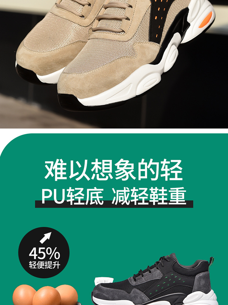 Cross-Border Summer New Lightweight Protective Shoes Pu Soft Bottom Breathable Mesh Anti-Smashing Safety Shoes Puncture-Proof Work Shoes for Men Cross-Border Summer New Lightweight Protective Shoes Pu Soft Bottom Breathable Mesh Anti-Smashing Safety Shoes Puncture-Proof Work Shoes for Men