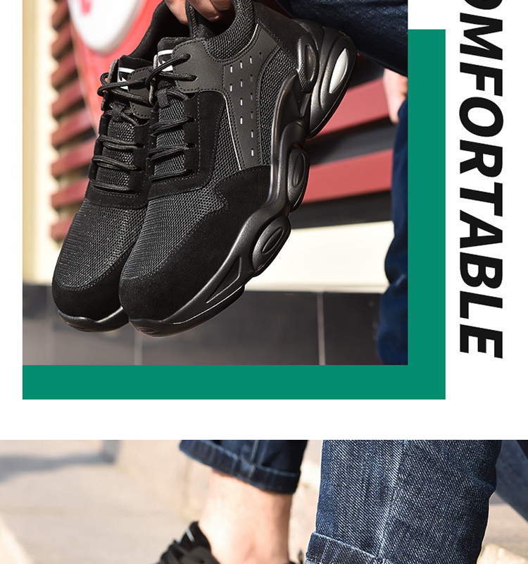 Cross-Border Summer New Lightweight Protective Shoes Pu Soft Bottom Breathable Mesh Anti-Smashing Safety Shoes Puncture-Proof Work Shoes for Men Cross-Border Summer New Lightweight Protective Shoes Pu Soft Bottom Breathable Mesh Anti-Smashing Safety Shoes Puncture-Proof Work Shoes for Men