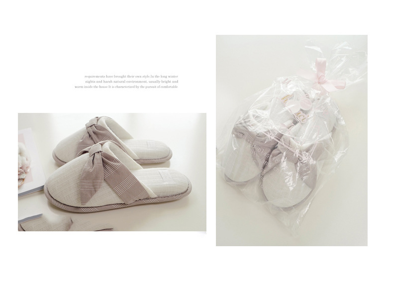 Winter new indoor home soft bottom warm cute bow ladies cotton slippers Winter new indoor home soft bottom warm cute bow ladies cotton slippers