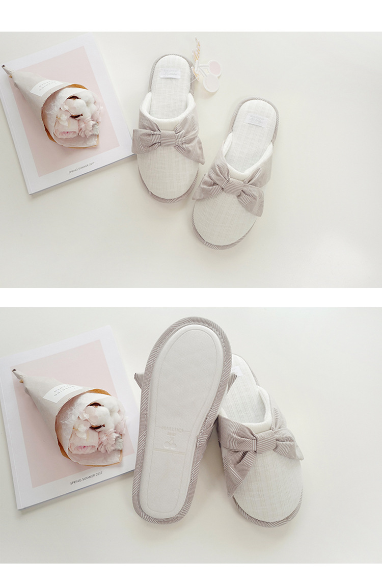 Winter new indoor home soft bottom warm cute bow ladies cotton slippers Winter new indoor home soft bottom warm cute bow ladies cotton slippers