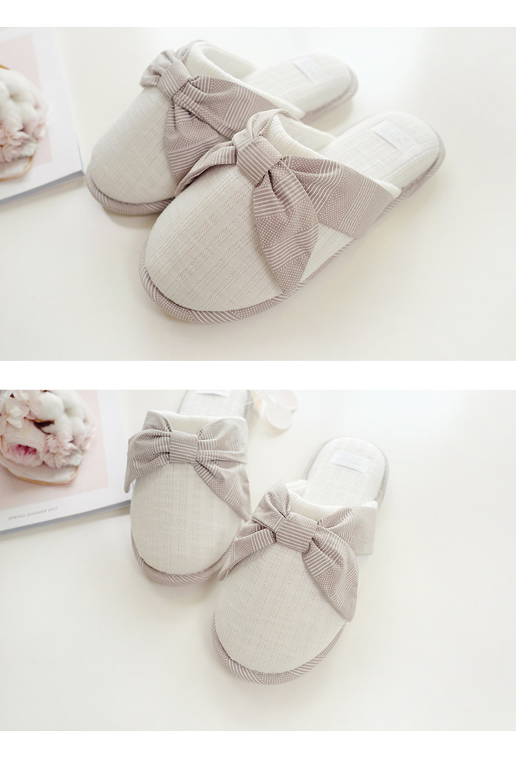 Winter new indoor home soft bottom warm cute bow ladies cotton slippers Winter new indoor home soft bottom warm cute bow ladies cotton slippers