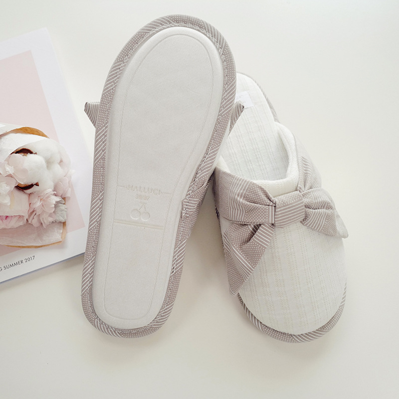 Winter new indoor home soft bottom warm cute bow ladies cotton slippers Winter new indoor home soft bottom warm cute bow ladies cotton slippers