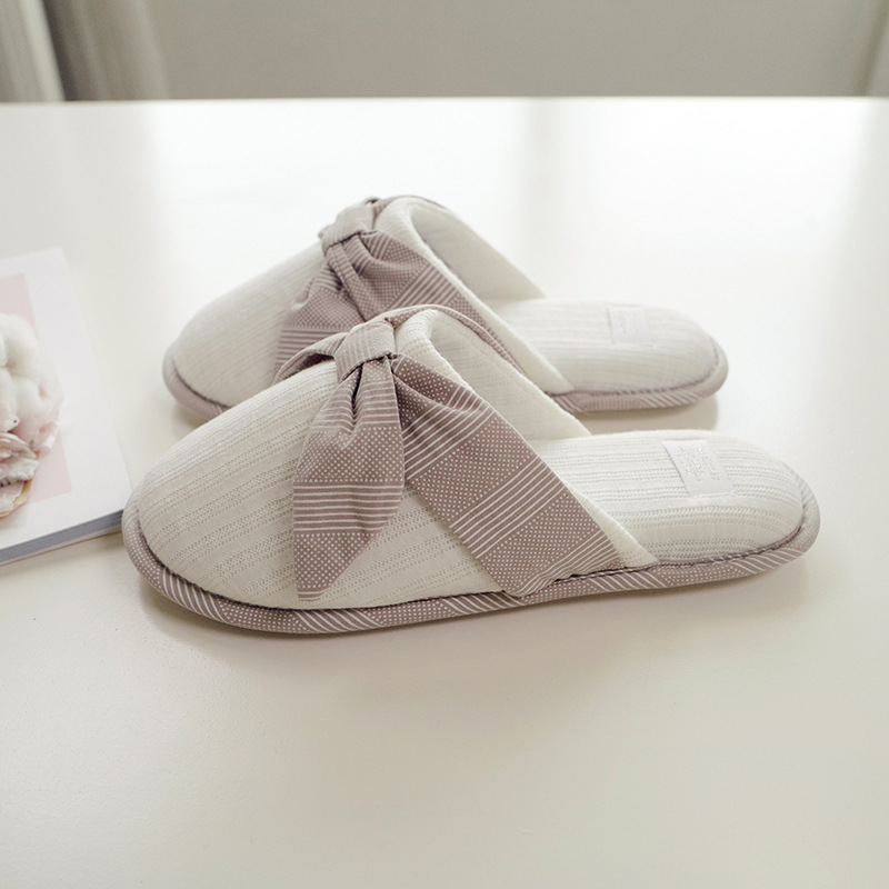 Winter new indoor home soft bottom warm cute bow ladies cotton slippers Winter new indoor home soft bottom warm cute bow ladies cotton slippers