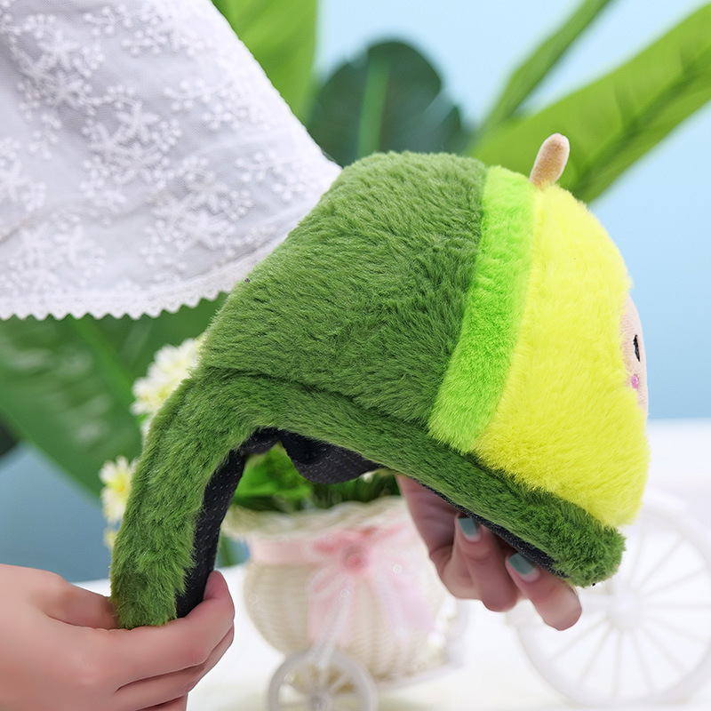 Winter Warm Avocado Cotton Slippers Plush Cotton Shoes Cute Cartoon Home Couple Thickened Non-Slip Soft Bottom Comfortable